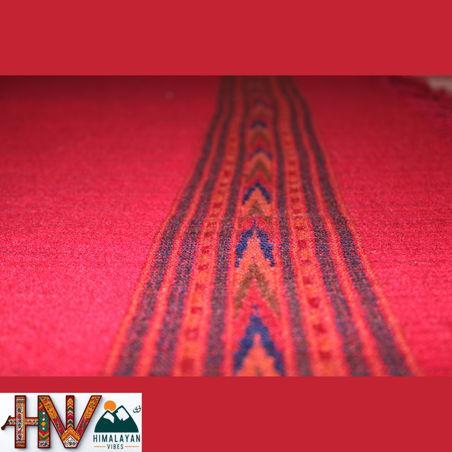 Handwoven Dark Red Kullu Shawl – 100% Pure Sheep Wool with Traditional Himalayan Craftsmanship