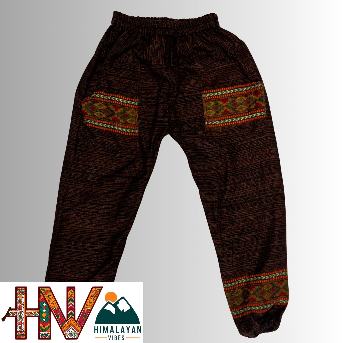 Unisex Multi-Patterned Woolen Lower – One Size Geometric Knit Winter Trousers