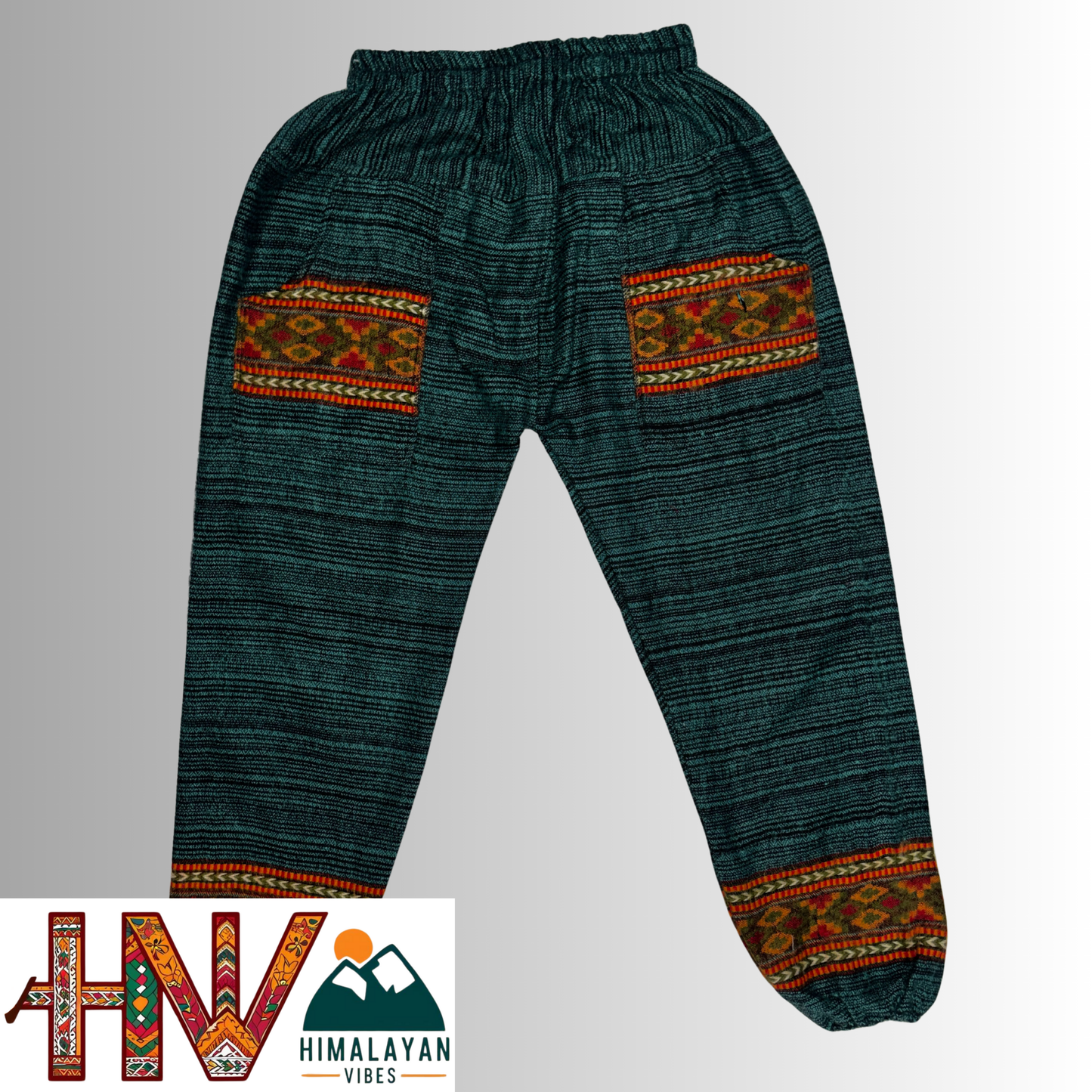 Unisex Multi-Patterned Woolen Lower – One Size Geometric Knit Winter Trousers