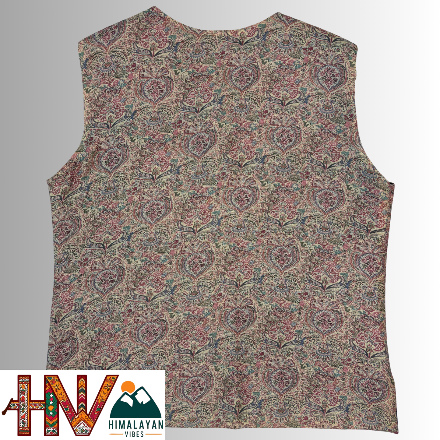 Himalayan Vibes Beige Color Pashmina Mix. Sadri and Dhatu Combo