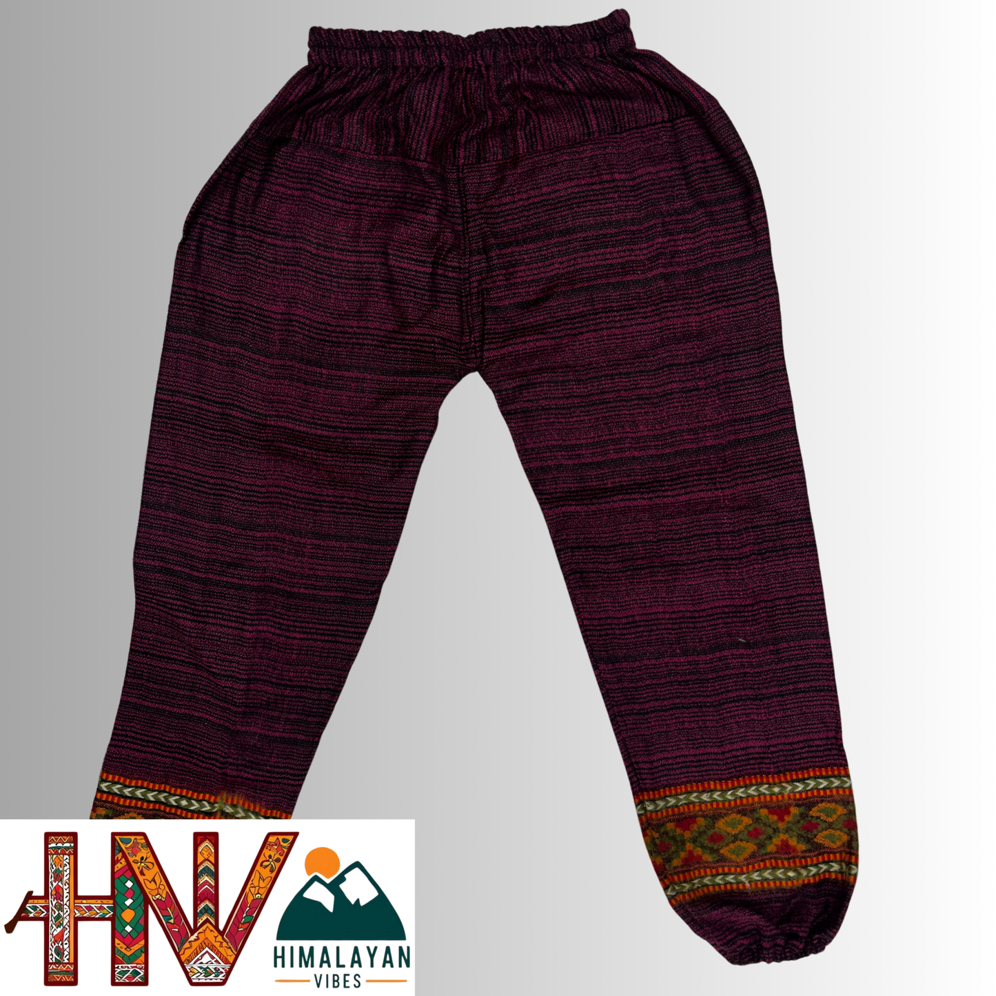 Unisex Multi-Patterned Woolen Lower – One Size Geometric Knit Winter Trousers