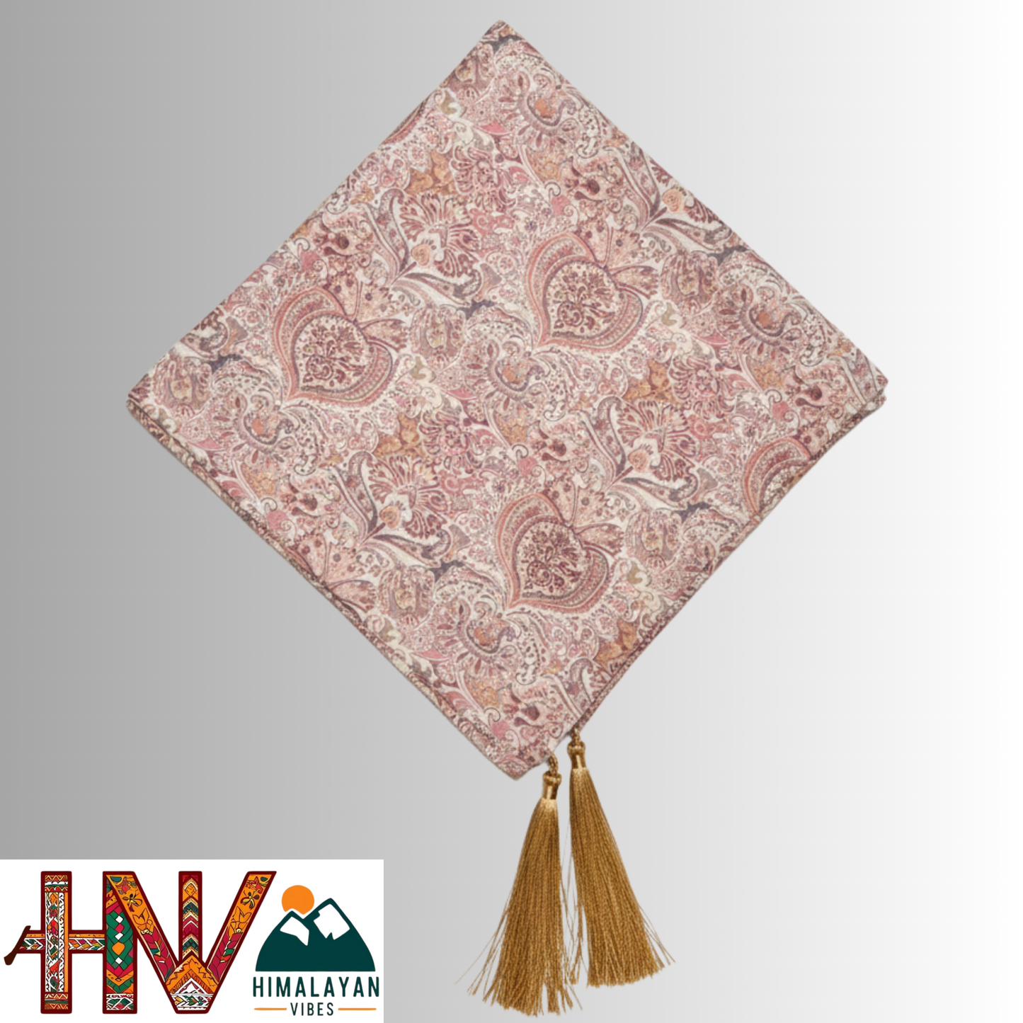 Himalayan Vibes Women's Pashmina Mix - Beige Paisley Print Sadri-Dhatu Combo