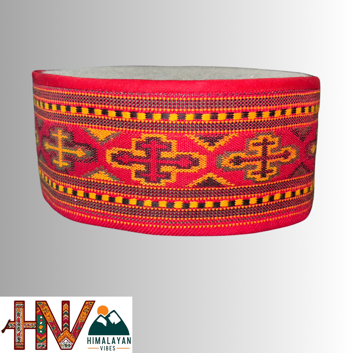 Artisanal Kullu Cap - Sustainable Handcrafted Woolen Cap with Kullu Patti design By Himalayan Vibes