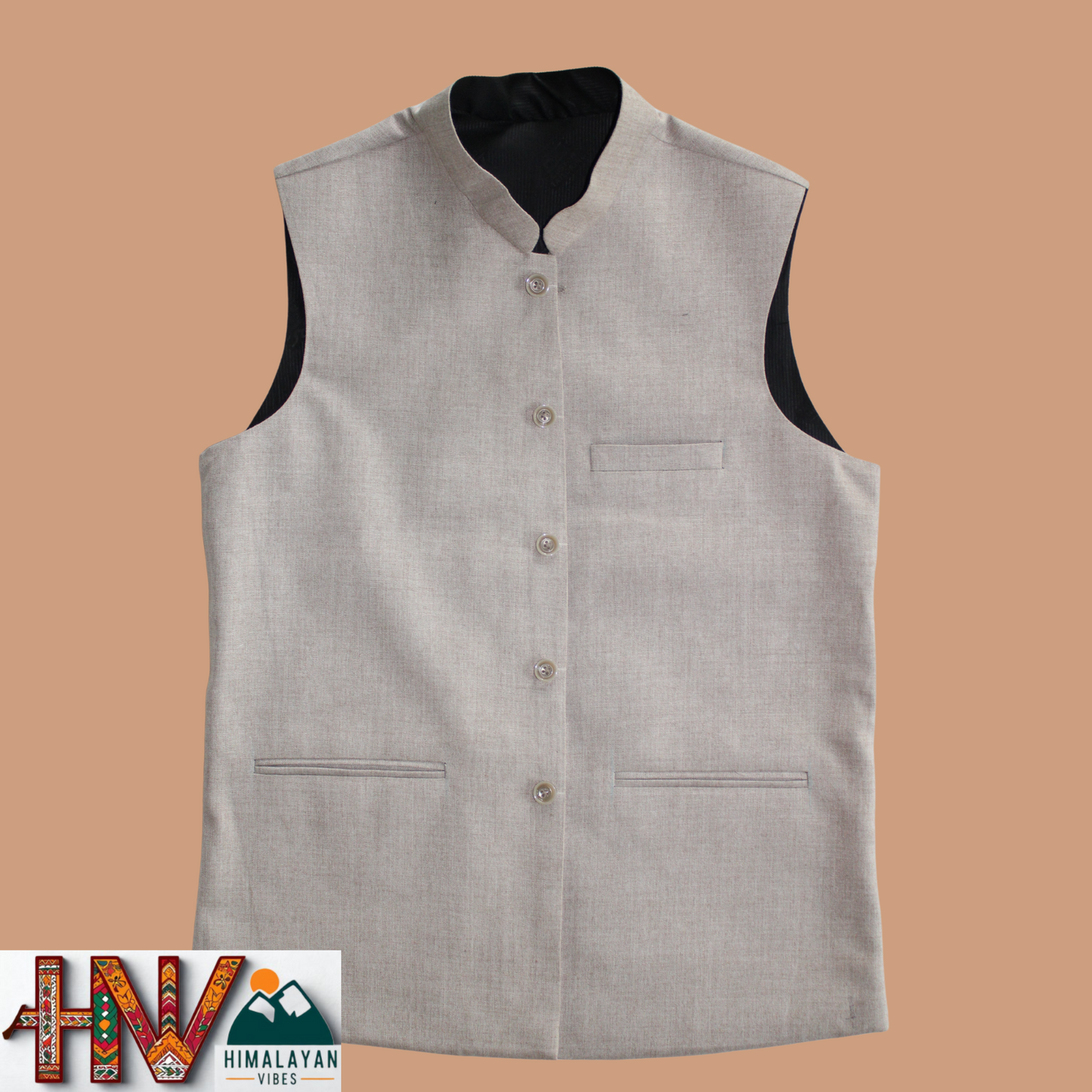 Himalayan Breeze Cream Color Sleeveless Jacket – Traditional Craft, Modern Style