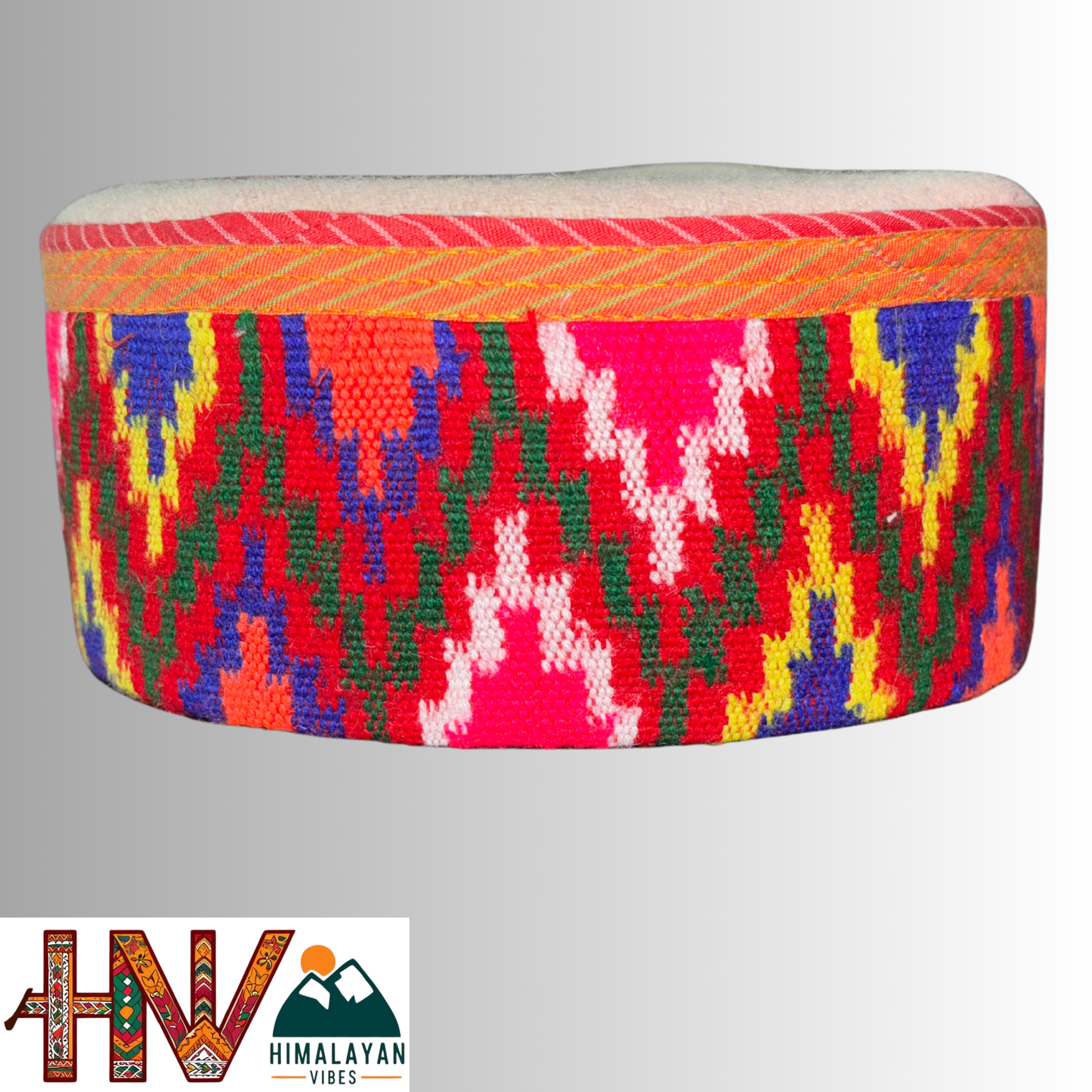 Himachali Wool Cap - Genuine Kullu Topi with Ethnic Hand Embroidery