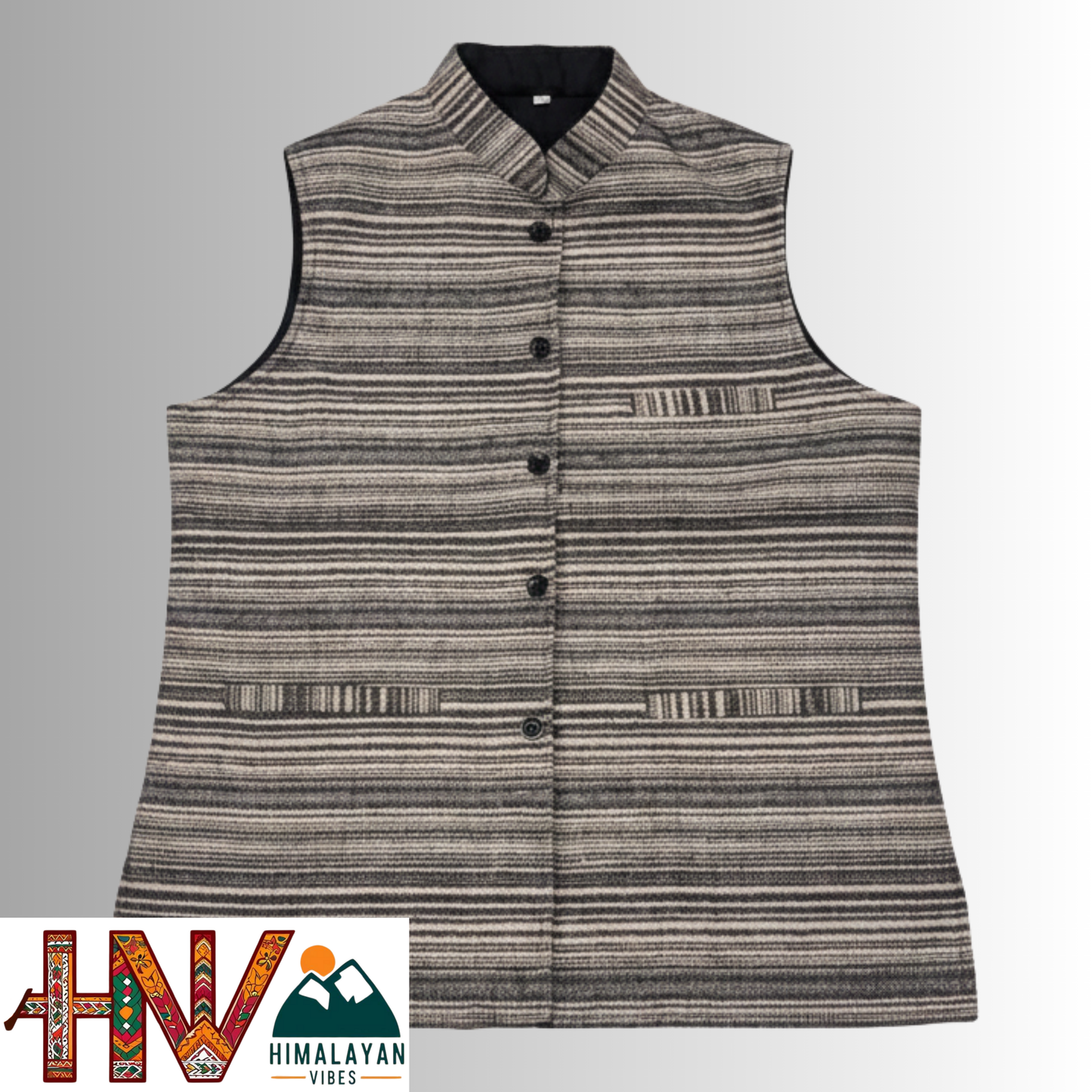 Handcrafted Himalayan Vibes Stone grey Woolen Nehru Jacket for Men | Traditional Himachali Craft | Stylish Winter & Formal Wear