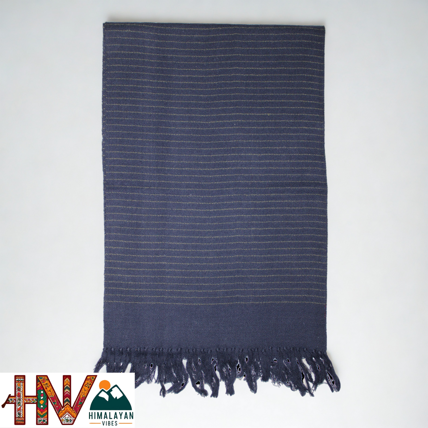 Traditional Kullu Handwoven Blue Muffler – Soft, Durable & Warm Wool Scarf